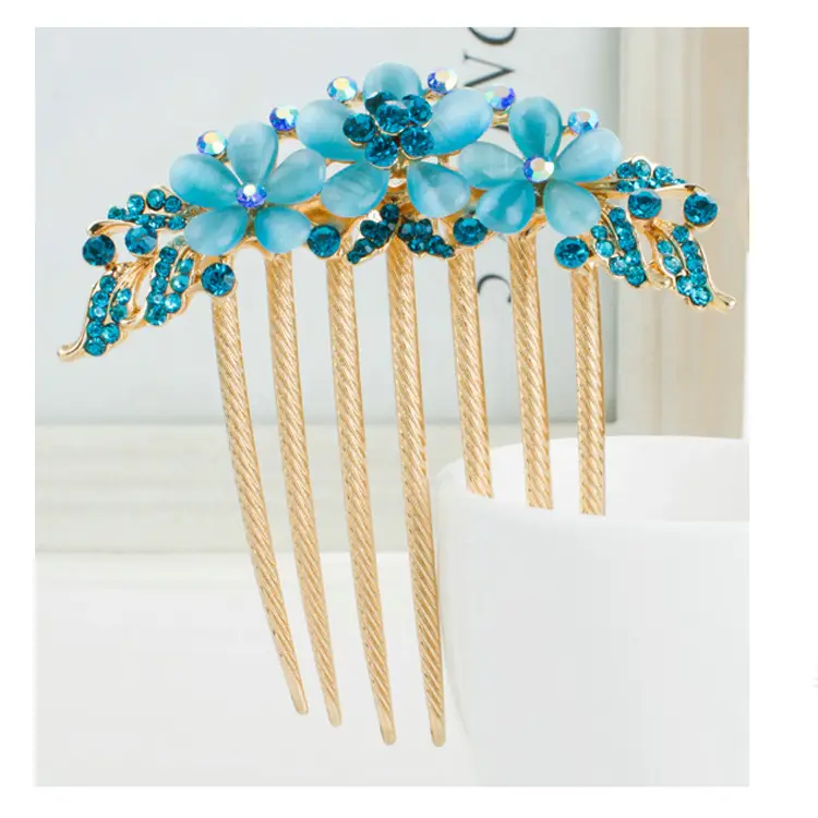 Korean Style Diamond Hair Comb with 7 Teeth Vintage Bangs - Image 6