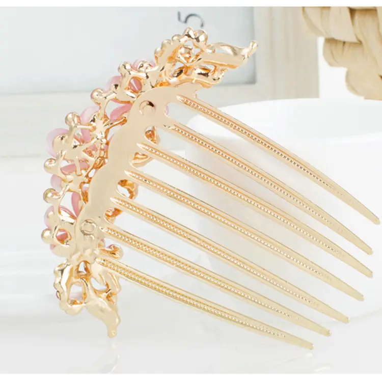 Korean Style Diamond Hair Comb with 7 Teeth Vintage Bangs - Image 7