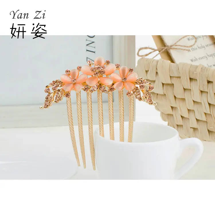 Korean Style Diamond Hair Comb with 7 Teeth Vintage Bangs - Image 4