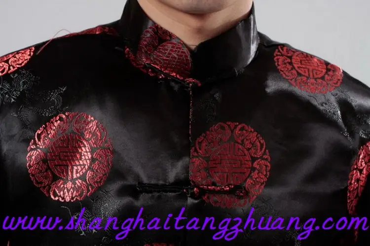 Red Long Sleeve Hanfu Chinoiserie Jacket for Men — feature 31