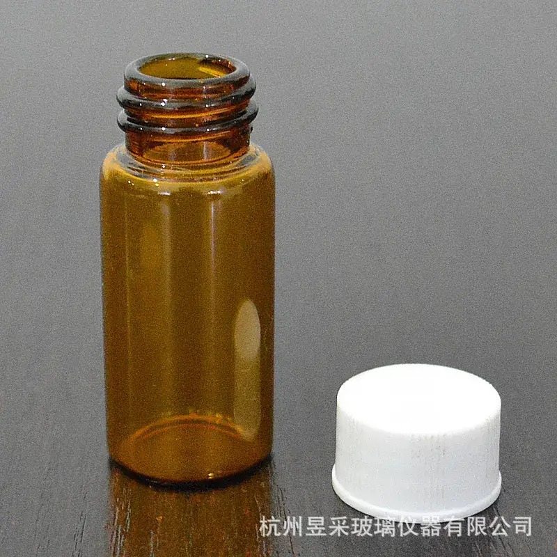 10ml Brown Glass Bottle with White Screw Cap - Image 2