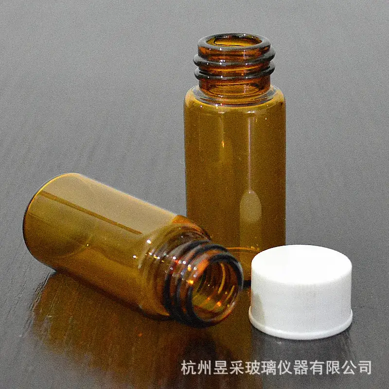 10ml Brown Glass Bottle with White Screw Cap - Image 3