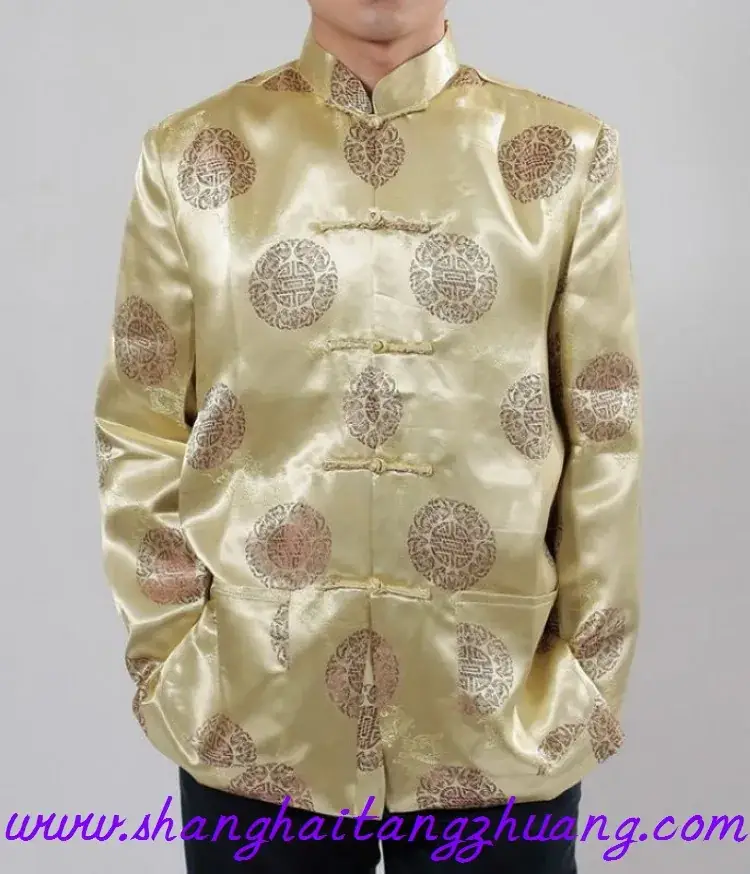 Red Chinese Tang Suit Long Sleeve Men's Coat - Image 5