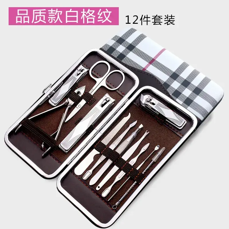 12-Piece Stainless Steel Nail Care Set for Men