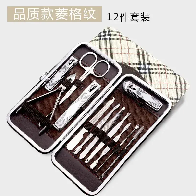 12-Piece Stainless Steel Nail Care Set for Men