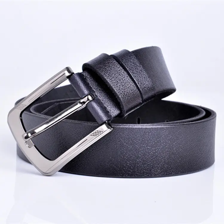 Men's Red Leather Belt with Silver Buckle - Image 2