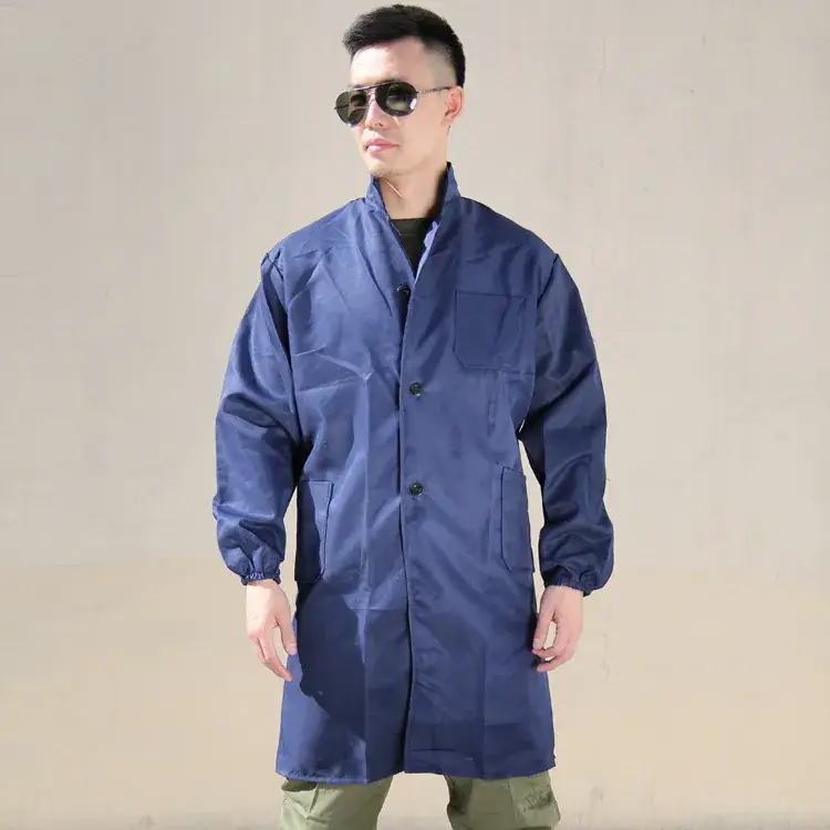 Blue Long Coat for Labor Protection Warehousing - Image 2