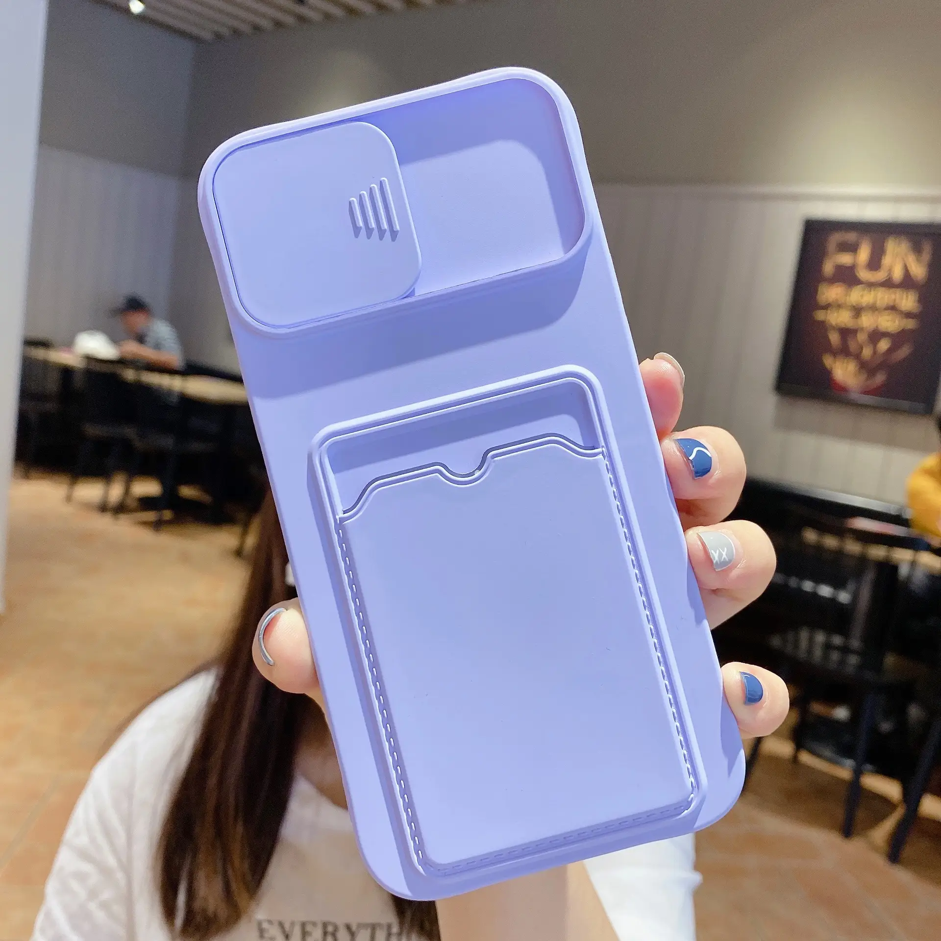 Blue Push-Pull Slide iPhone Case 14mm Matte Finish - Image 2