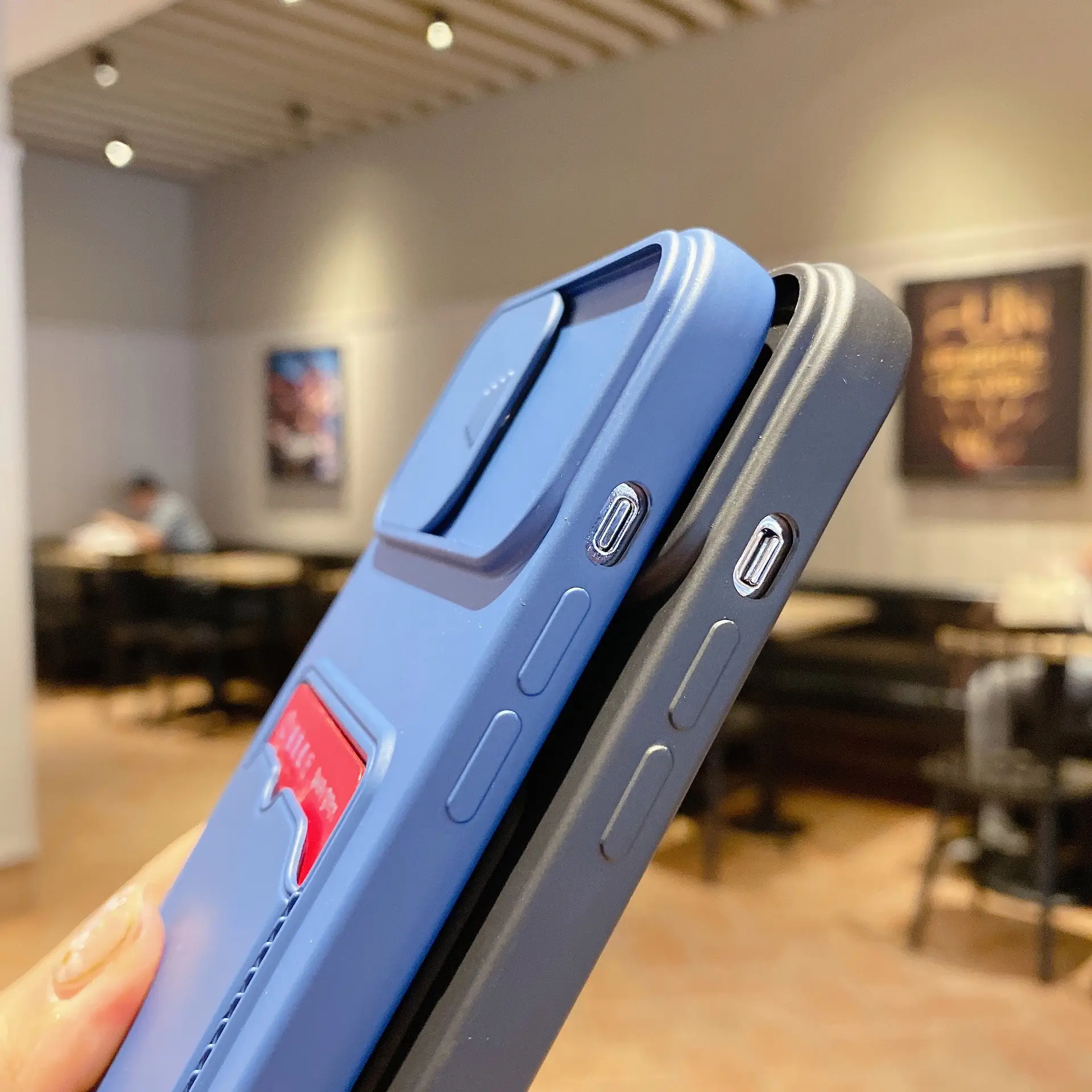 Blue Push-Pull Slide iPhone Case 14mm Matte Finish - Image 10