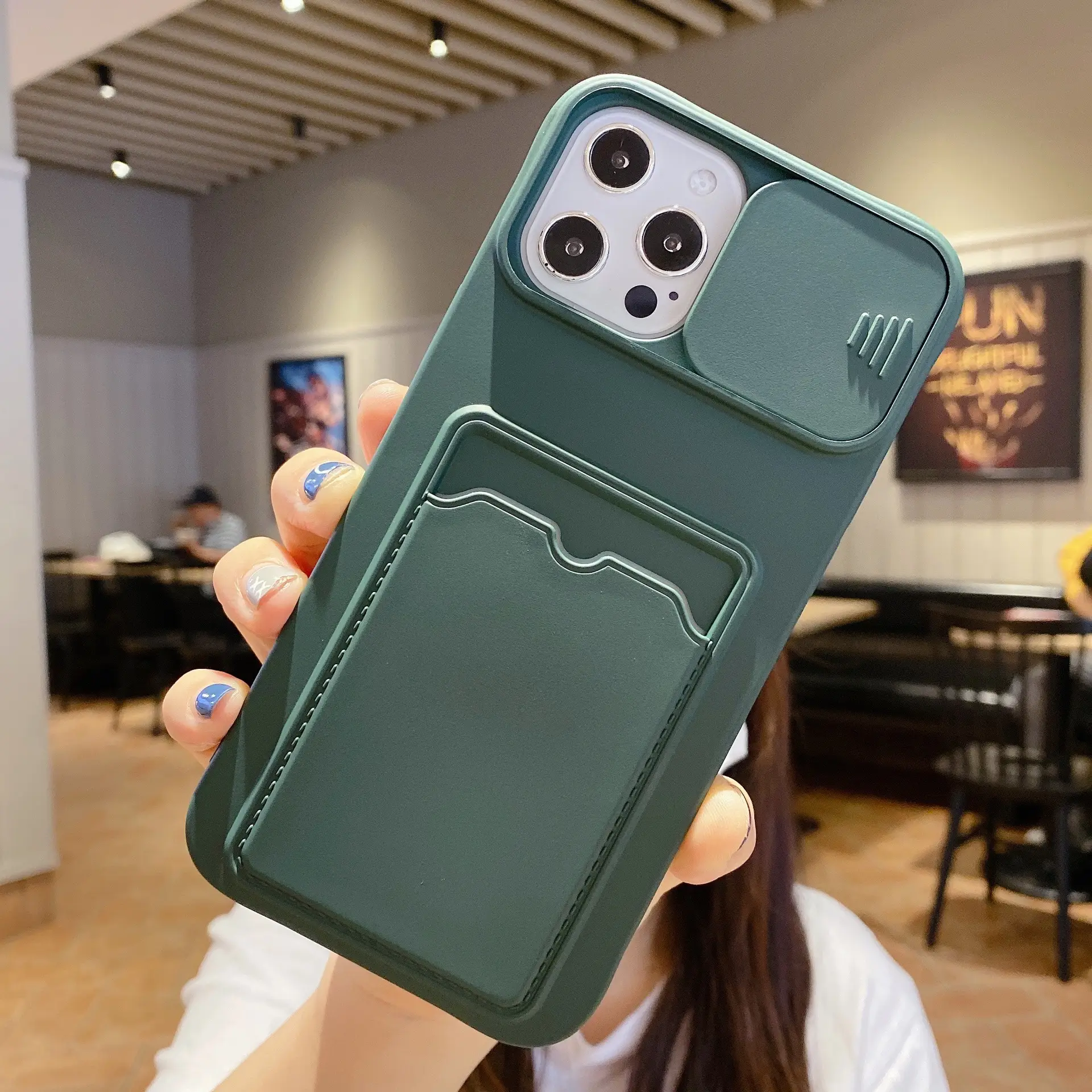 Blue Push-Pull Slide iPhone Case 14mm Matte Finish - Image 3