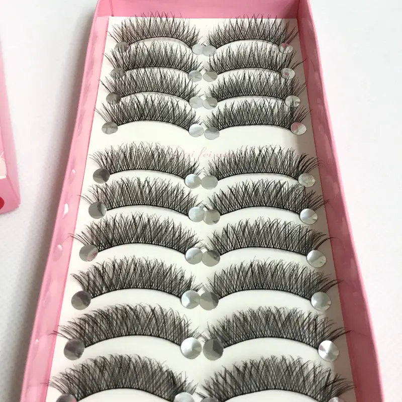 Cotton Stalk False Eyelashes Natural Messy Cross Design