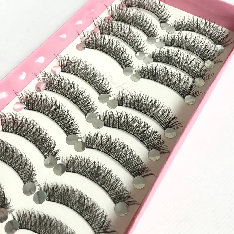 Cotton Stalk False Eyelashes Natural Messy Cross Design