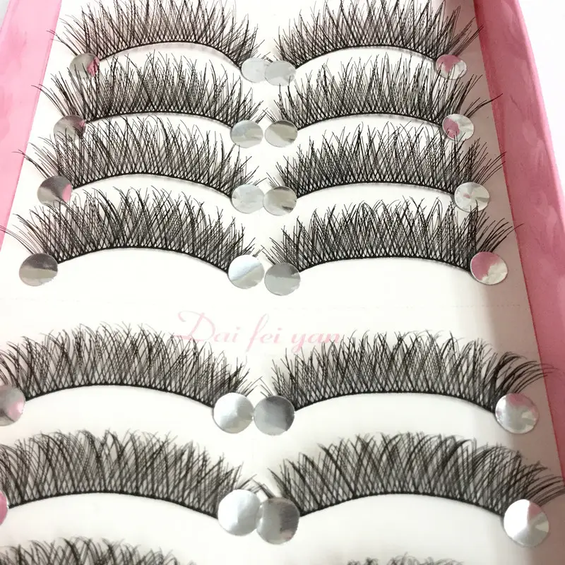 Cotton Stalk False Eyelashes Natural Messy Cross Design