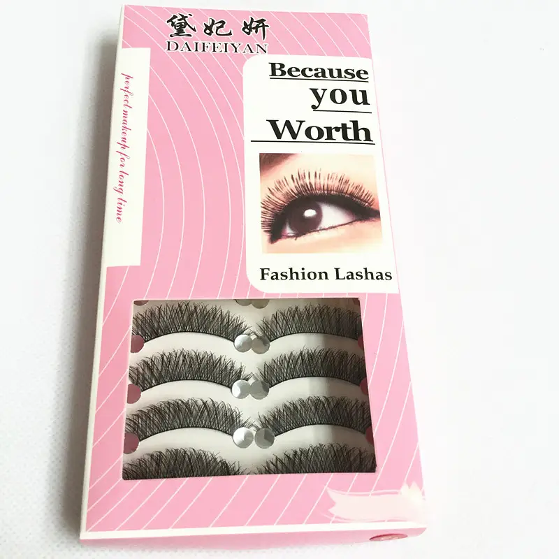 Cotton Stalk False Eyelashes Natural Messy Cross Design