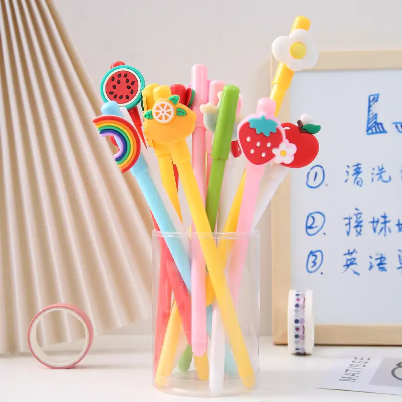 Korean Style ins Cute Cartoon Gel Pen Small Fresh Creative Student Water Pen Writing Tool Office Sign Pen Black