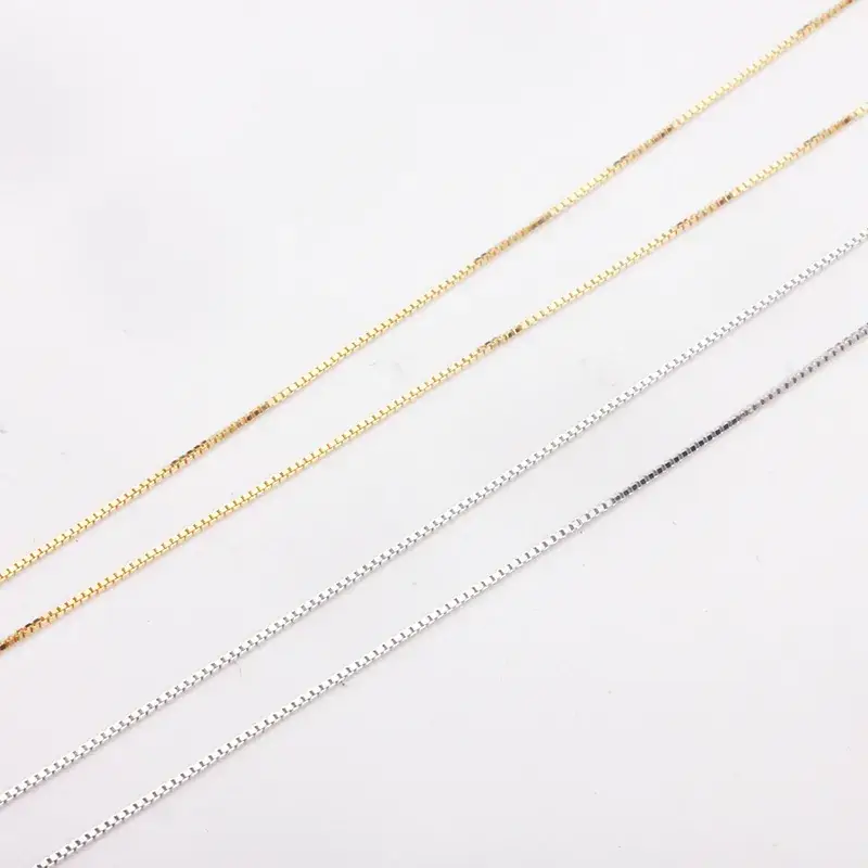 S925 Gold Plated Box Chain 16" 18" - Image 3