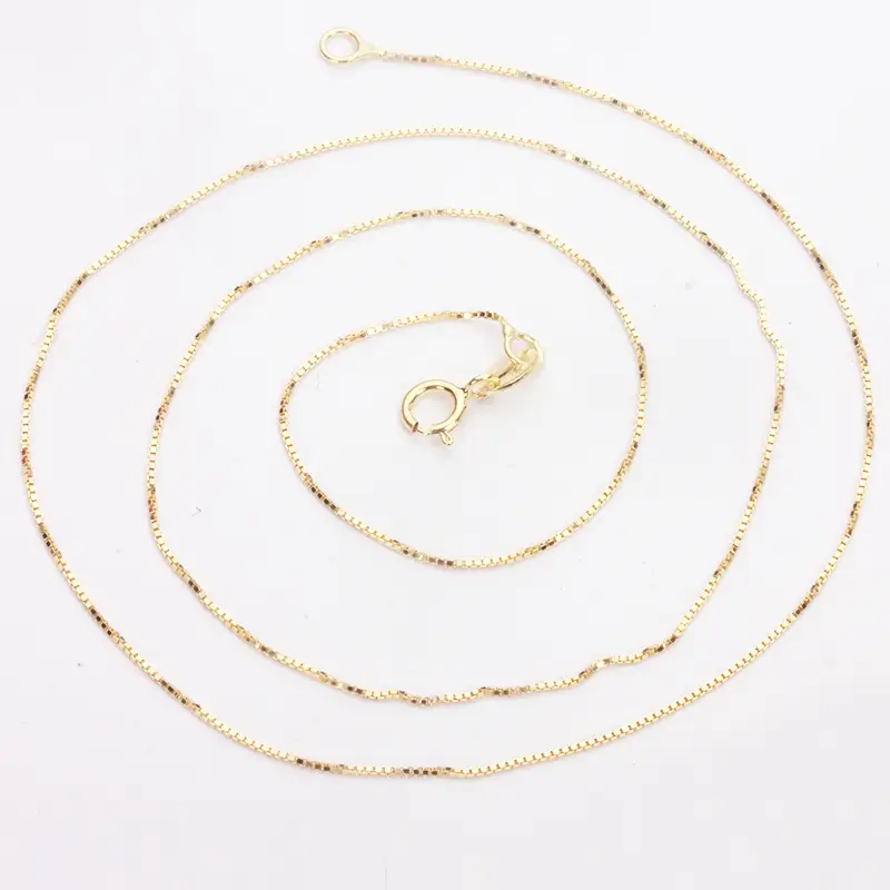 S925 Gold Plated Box Chain 16" 18" - Image 4