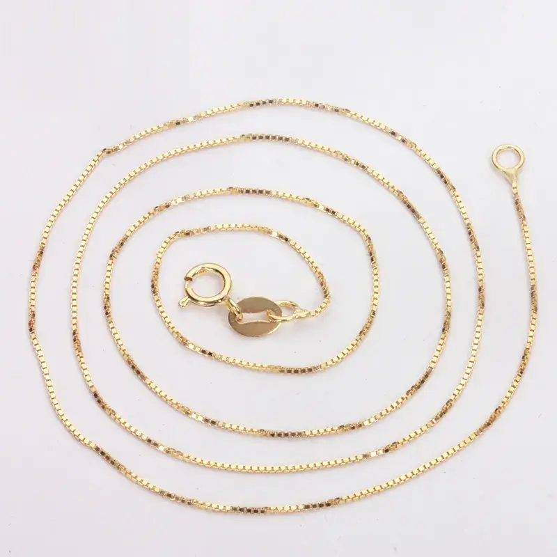 S925 Gold Plated Box Chain 16" 18" - Image 5