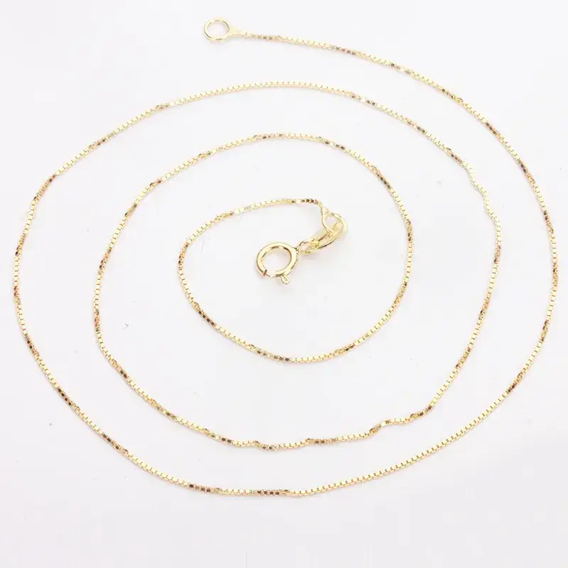 S925 Gold Plated Box Chain 16" 18" - Image 2