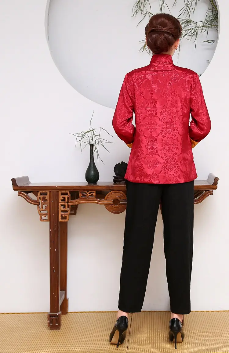 Men's Silk Long Sleeve Traditional Suit Black Gold — feature 20