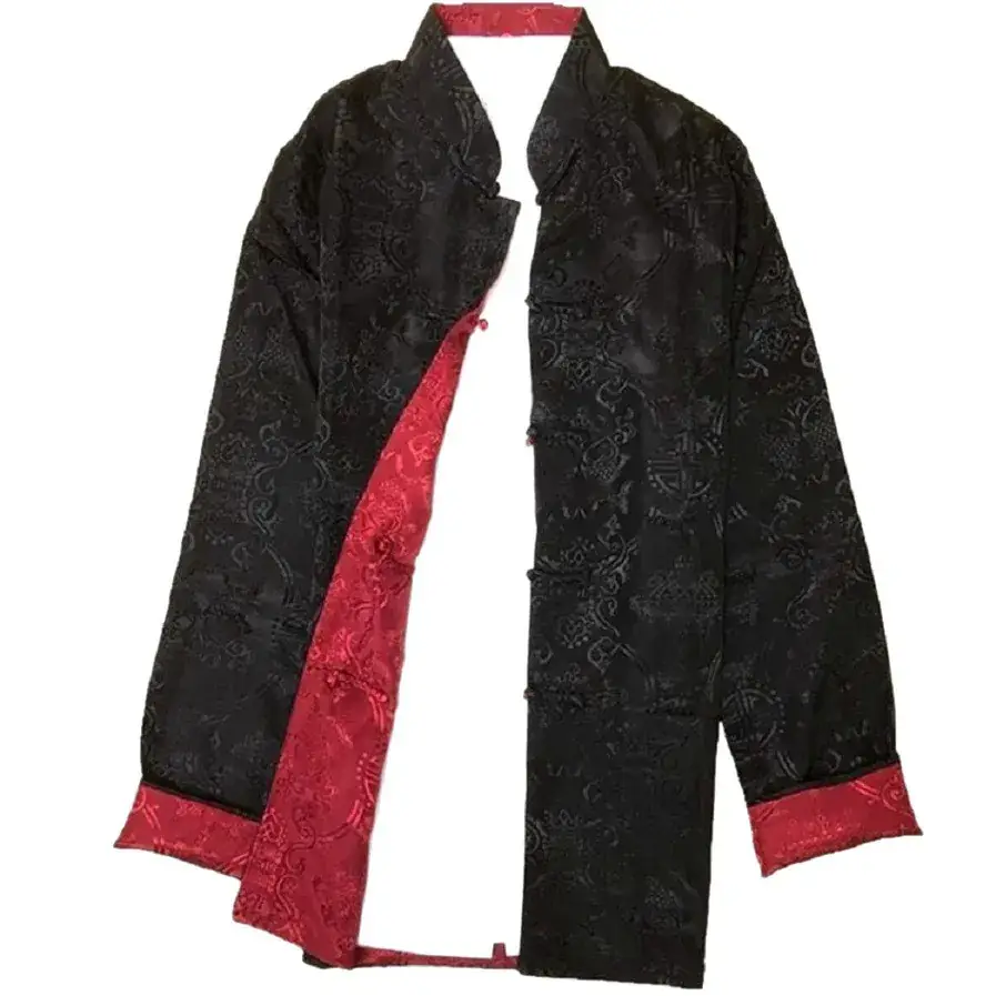 Men Chinese Silk Embroidered Jacket Blue Black Dual Color - Image 20