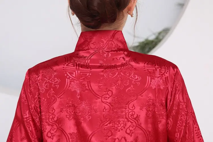 Men Chinese Silk Embroidered Jacket Blue Black Dual Color — feature 35