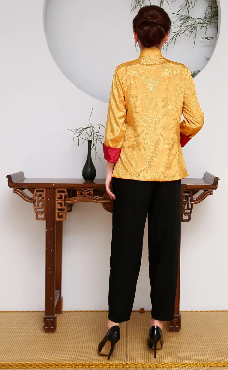 Men Chinese Silk Embroidered Jacket Blue Black Dual Color — feature 40