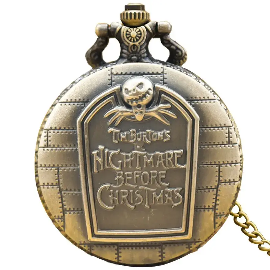 Christmas Night Before Christmas Skull Pocket Watch