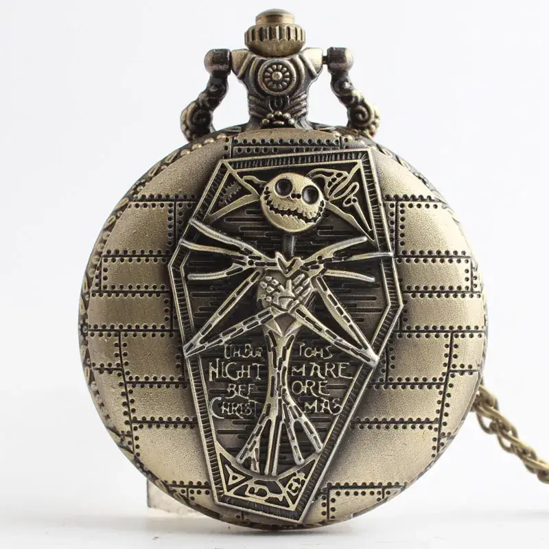 Christmas Night Before Christmas Skull Pocket Watch