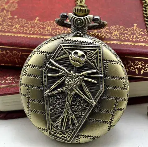 Christmas Night Before Christmas Skull Pocket Watch