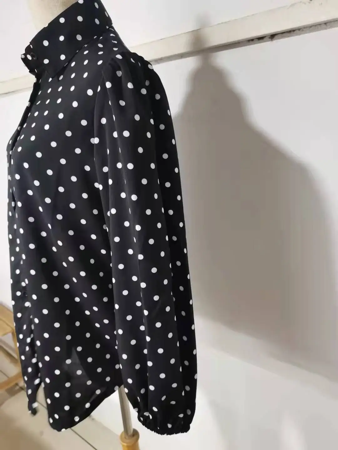 Women's Chiffon Lapel Shirt Polka Dot Loose Fit - Image 2