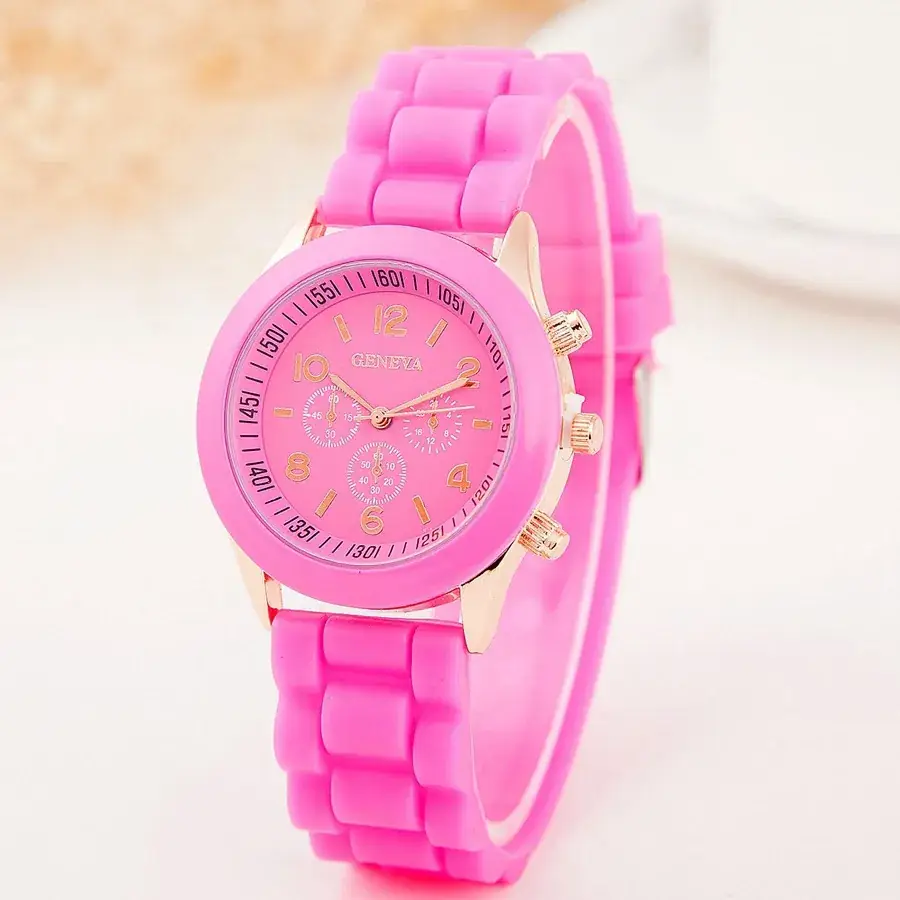Orange Geneva 3-Eye Silicone Women's Watch - Image 18