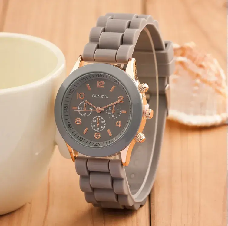 Orange Geneva 3-Eye Silicone Women's Watch - Image 15