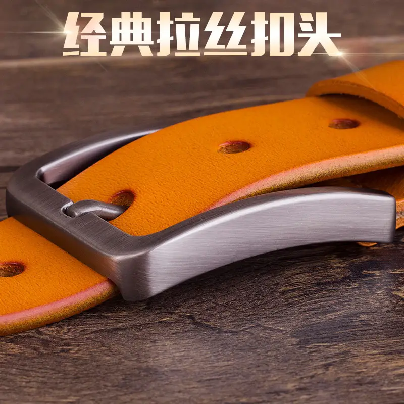 Men's Genuine Leather Belt with Silver Buckle - Image 6