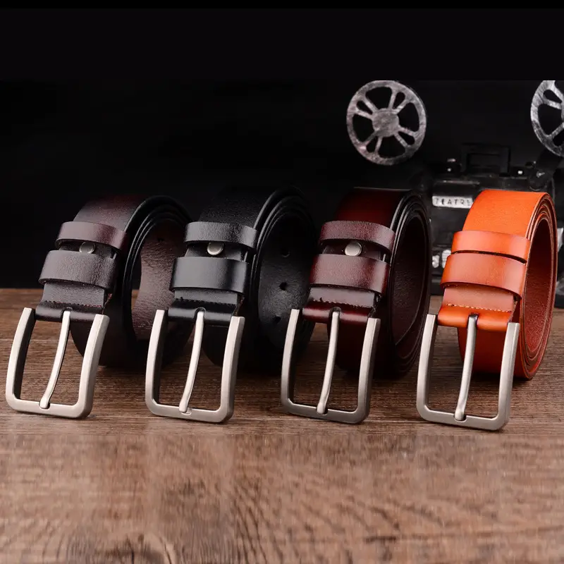 Men's Genuine Leather Belt with Silver Buckle - Image 7