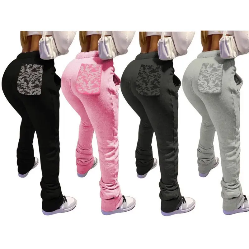 Bamboo Butterfly Print Elastic Waist Pants for Women — feature 5