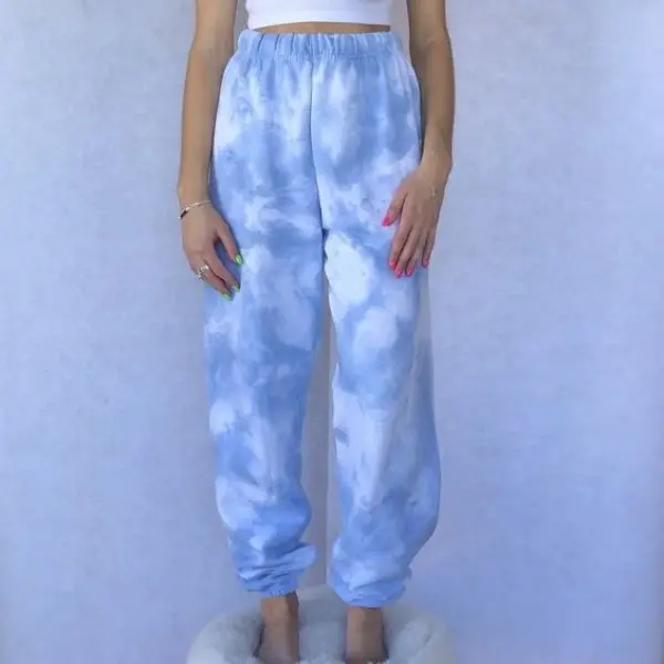 Bamboo Butterfly Print Elastic Waist Pants for Women — feature 6