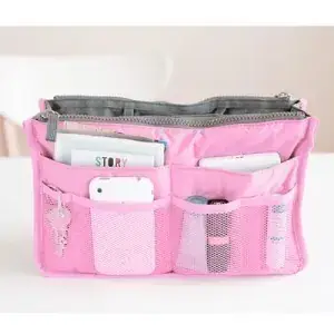 Velvet Double Zip Cosmetic Bag Blue Portable Storage - Image 13