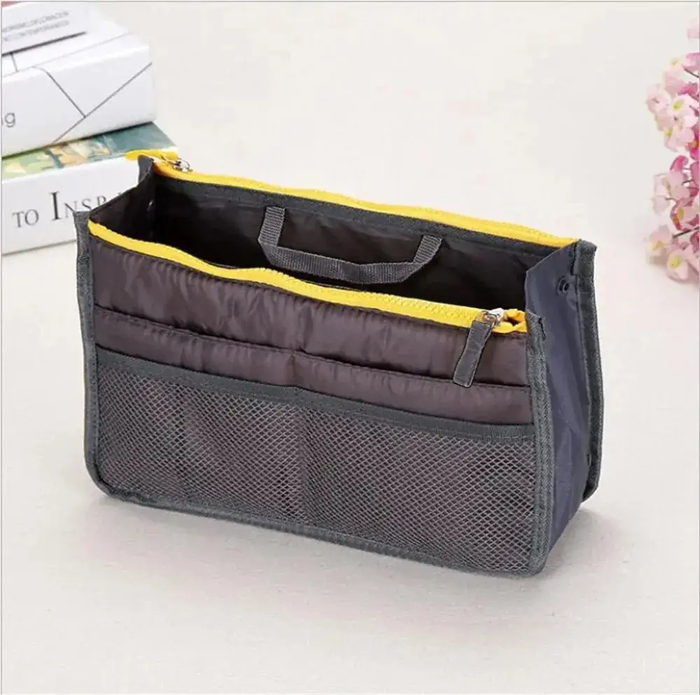 Velvet Double Zip Cosmetic Bag Blue Portable Storage - Image 6
