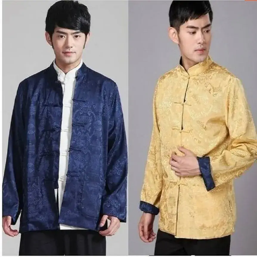 Men's Red & Gold Embroidered Silk Jacket Chinese Tang Suit - Image 3