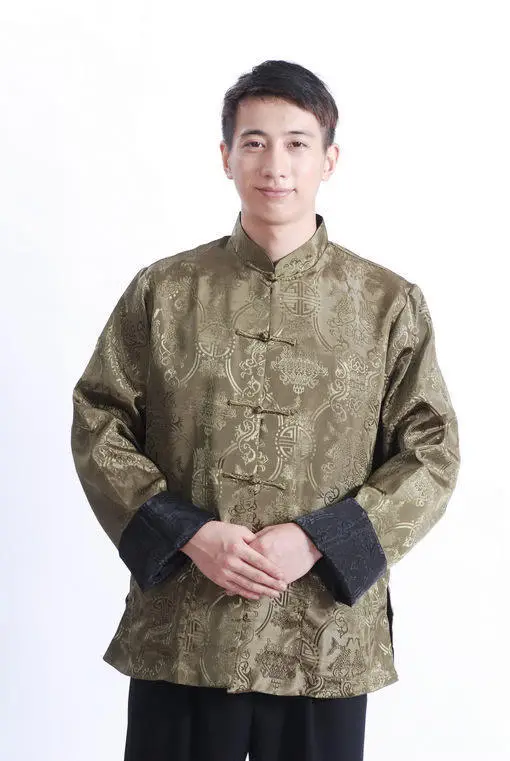 Men's Red & Gold Embroidered Silk Jacket Chinese Tang Suit — feature 18