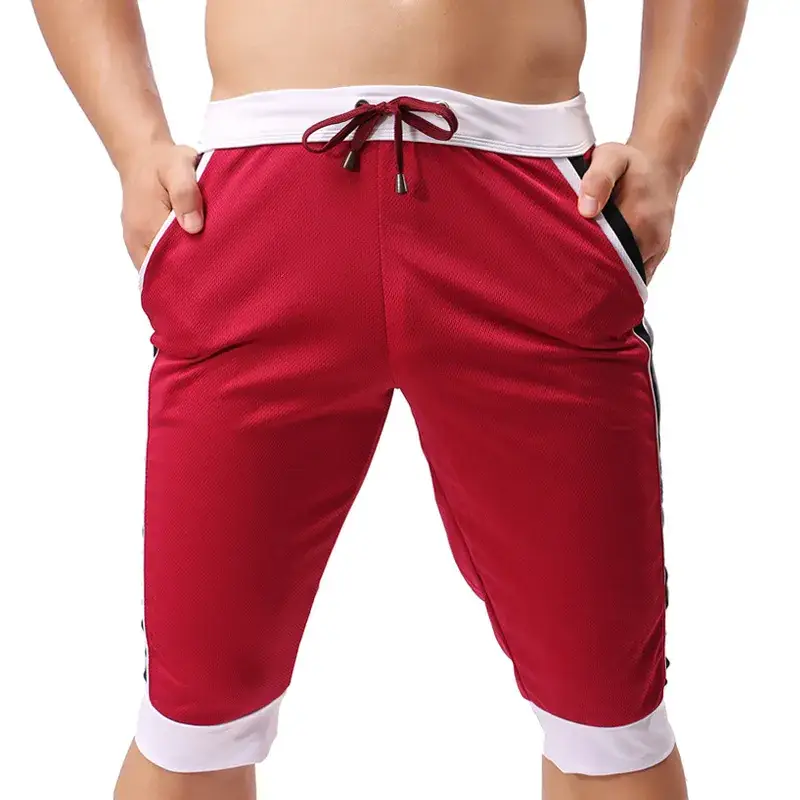Men's Black Yellow Sports Capri Pants Mid Waist Casual Outdoor - Image 11