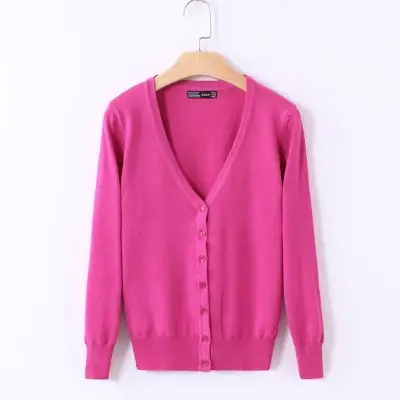 Women's Red Cardigan with Cross Necklace & Jeans Set - Image 11