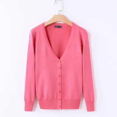 Women's Red Cardigan with Cross Necklace & Jeans Set - Image 12