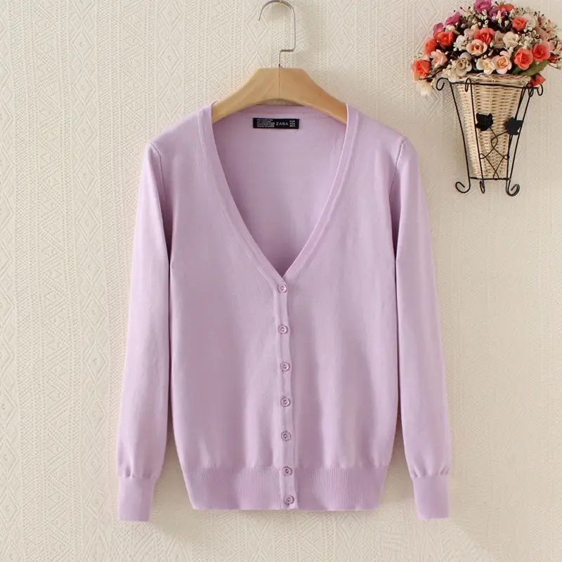 Women's Navy Knitted V-Neck Cardigan Large - Image 10