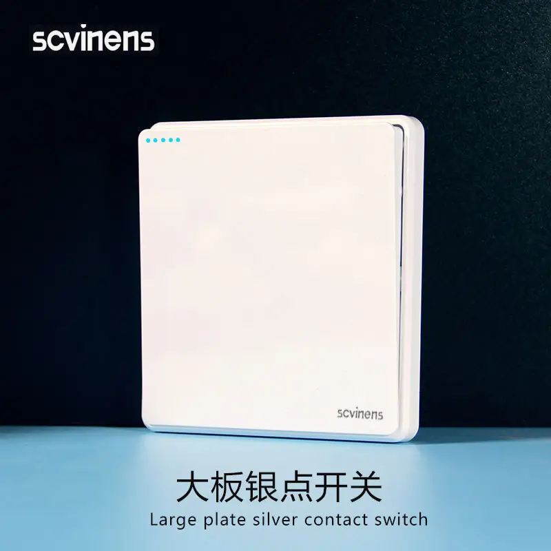 Household Concealed One-Open Double-Control Five-Hole Socket Panel Wholesale 86 Type One-Open Double-Link Wall Switch Energy-Saving