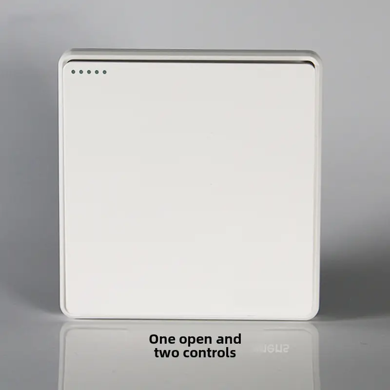 Household Concealed One-Open Double-Control Five-Hole Socket Panel Wholesale 86 Type One-Open Double-Link Wall Switch Energy-Saving