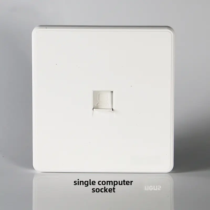 Household Concealed One-Open Double-Control Five-Hole Socket Panel Wholesale 86 Type One-Open Double-Link Wall Switch Energy-Saving