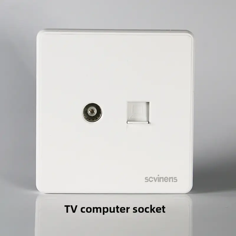 Household Concealed One-Open Double-Control Five-Hole Socket Panel Wholesale 86 Type One-Open Double-Link Wall Switch Energy-Saving