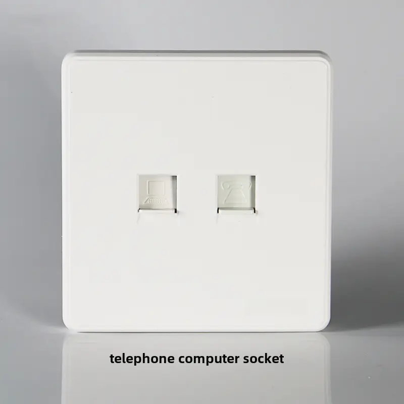 Household Concealed One-Open Double-Control Five-Hole Socket Panel Wholesale 86 Type One-Open Double-Link Wall Switch Energy-Saving